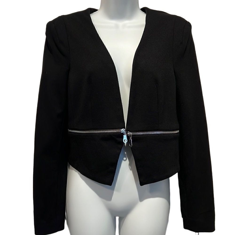 Philosophy Black Open Face Blazer Size XS
